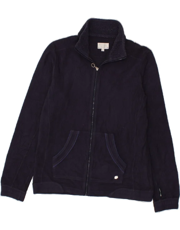 Women's Coats with Fur Trimmed CollarCHAMPION Womens Fleece Jacket UK 14 Large Navy Blue Polyester