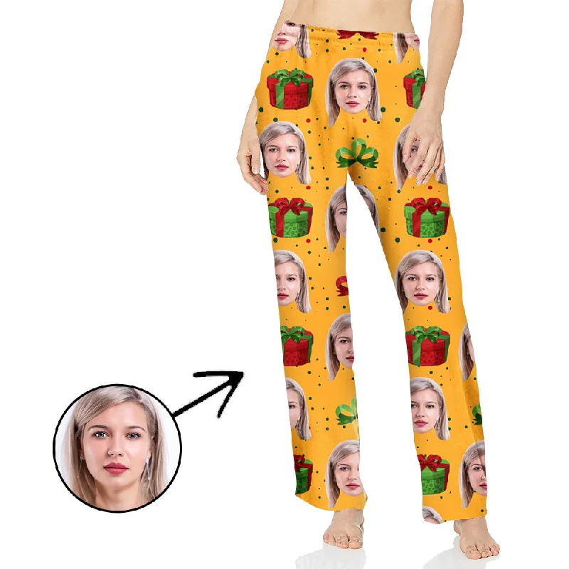 women's pajamas with a relaxed fitCustom Photo Pajamas Pants For Women With Gifts Printed