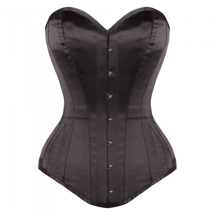 plus-size waist trainer with flexible boning for comfortNatalie Steel Boned Waist Taiming Corset With Hip Gores