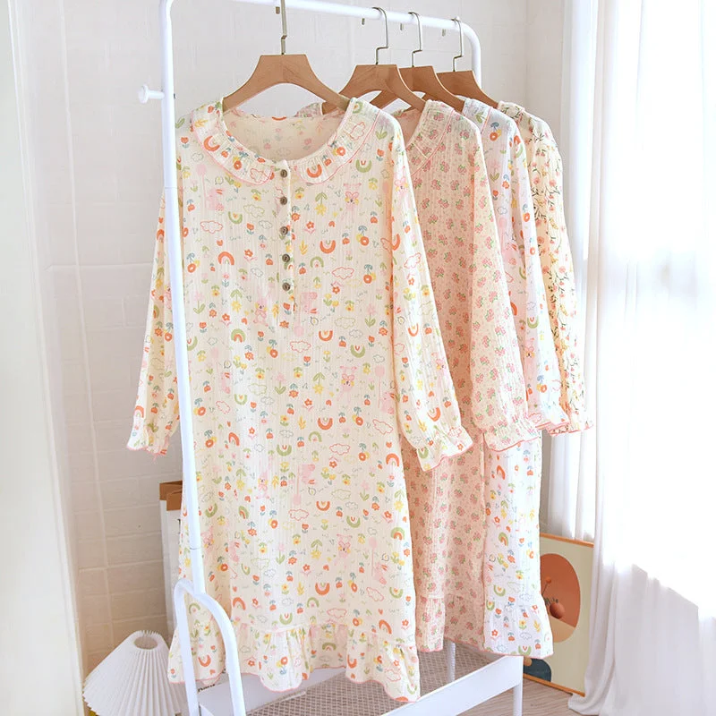 women's pajamas for hot summer nightsFloral Sleep Dress/Nightgown