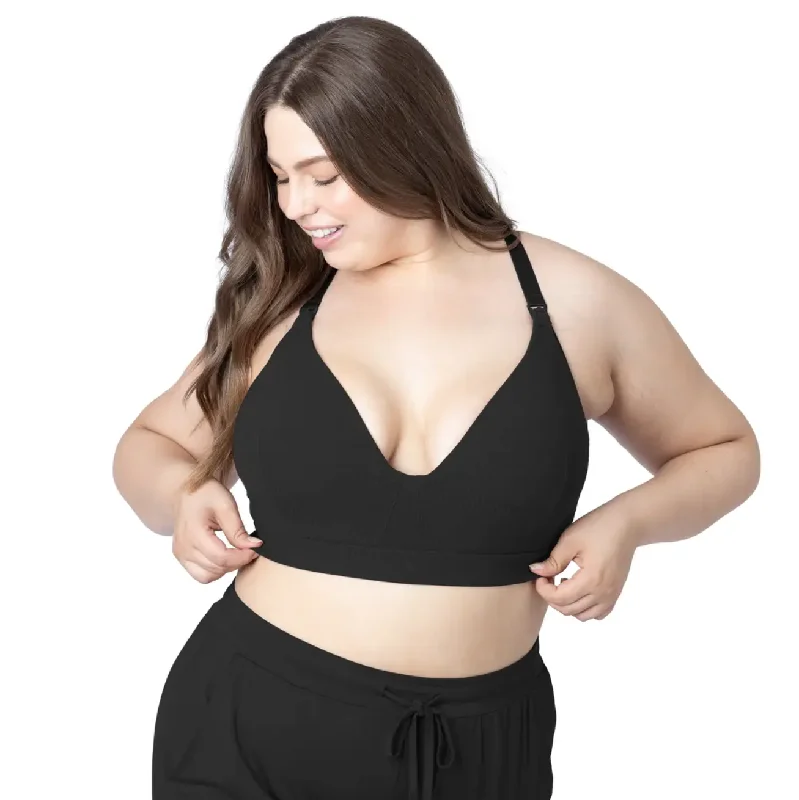 sleep bra for comfortBlack Ribbed Nursing & Maternity Bra