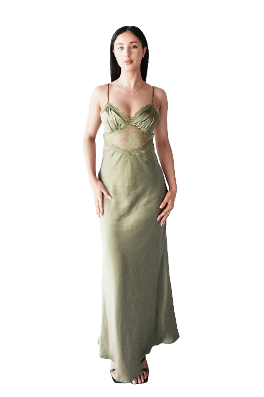 Women's Lapel Collar DressesDarling Maxi Dress - Olive