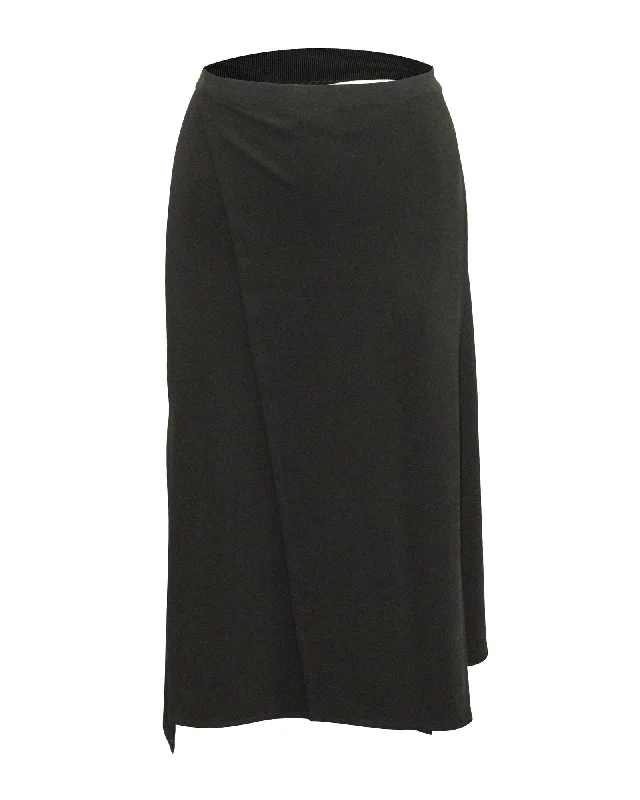 Women's Distressed SkirtsHelmut Lang Staggered Seam Skirt In Black Viscose