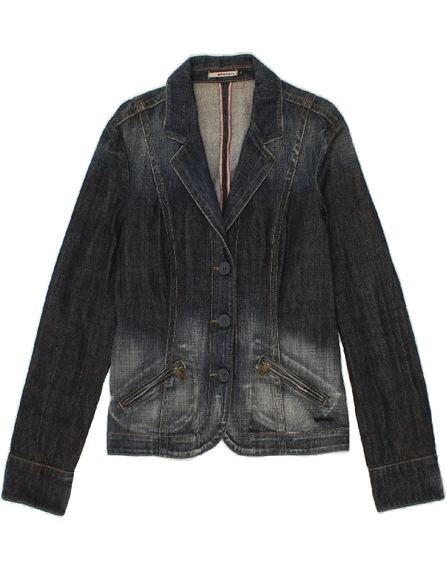 Women's Coats with Fur LiningGAS Womens Denim Jacket UK 18 XL Navy Blue Cotton