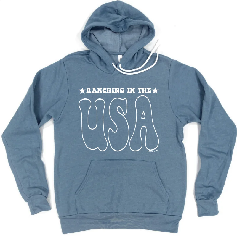 Women's Hooded Sweatshirts with Ombre LiningRanching in the USA Hoodie (S-3XL) Unisex - Multiple Colors!