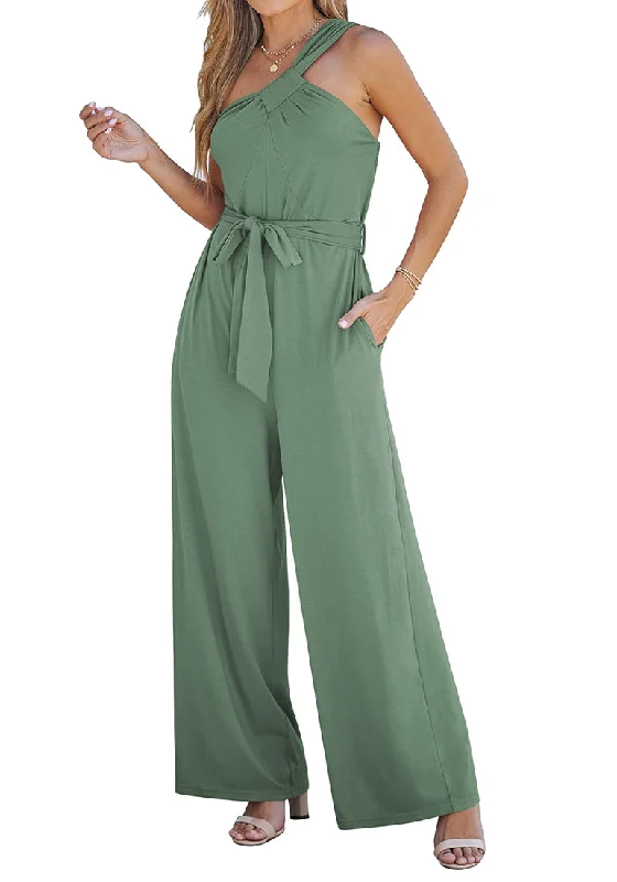 Women's Sleeveless JumpsuitsSage Comfy Sleeveless Belted Jumpsuits & Long Rompers for Women