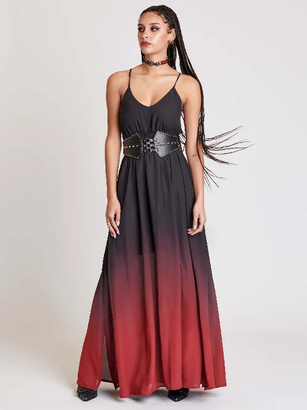 Women's Keyhole-Back DressesDipped in Blood Maxi Dress