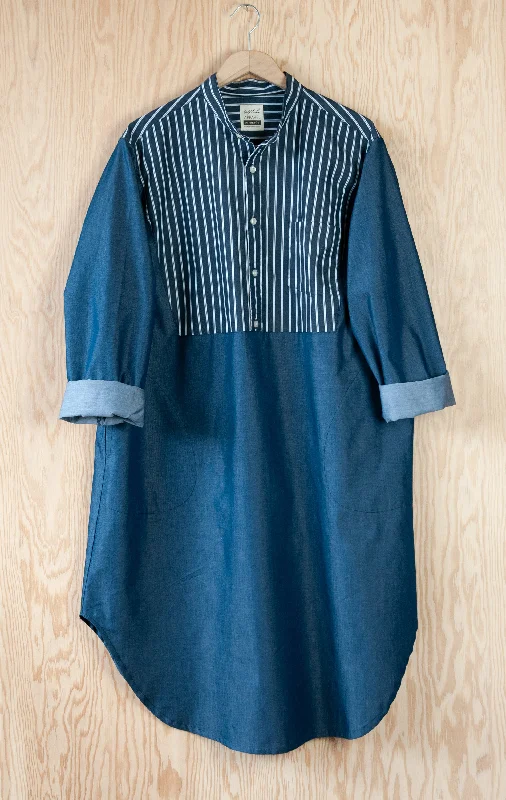 high-quality women's pajama setsRE-MADE Nightshirt - Chambray Body with Varied Shirt