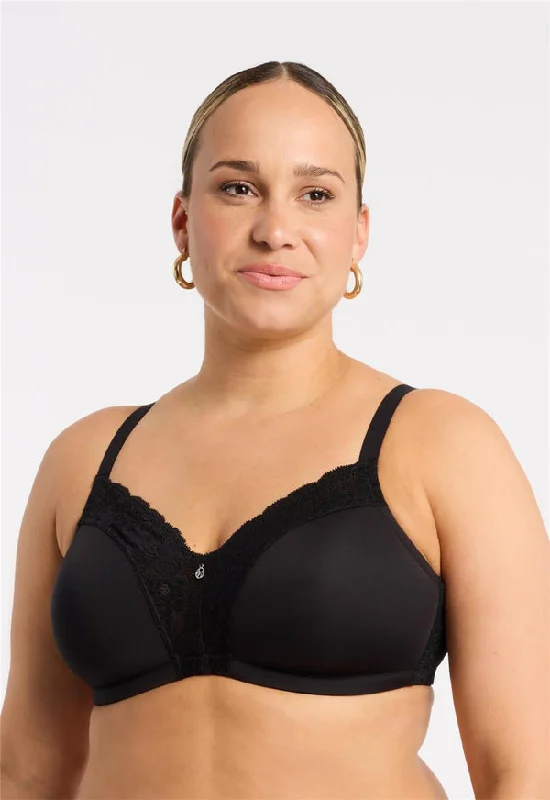 plus-size underwire bra with wide underbandBlack Wire Free Dream Bra