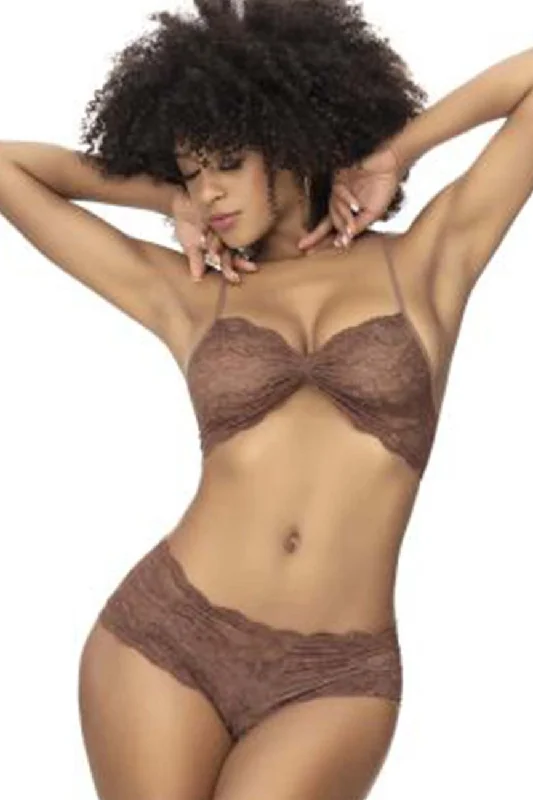 convertible strapless braMapale 207 Panty and Top Lace Set Color Cocoa