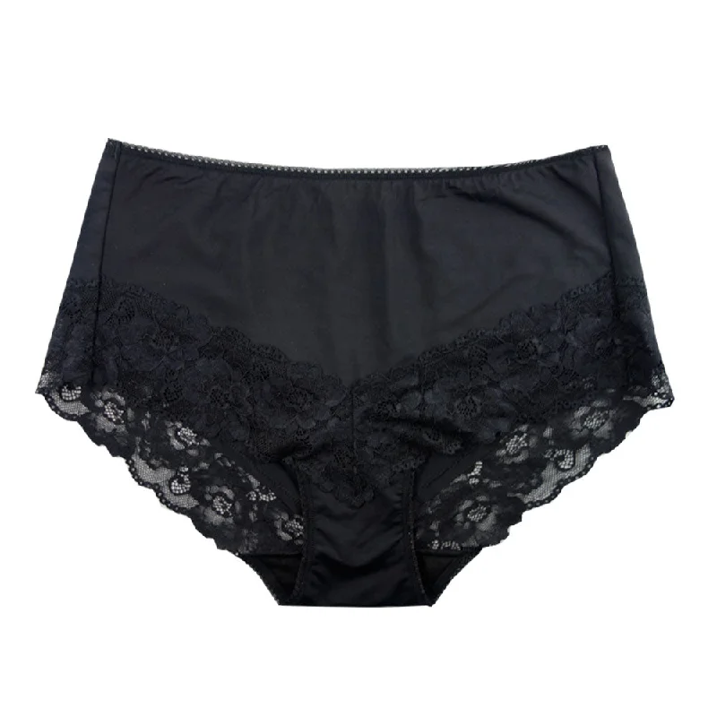 floral lace thong panties with a high-cut design and stretchable waistbandCulotte régulière bordures dentelle - Prix combo: 3 pour 27 $