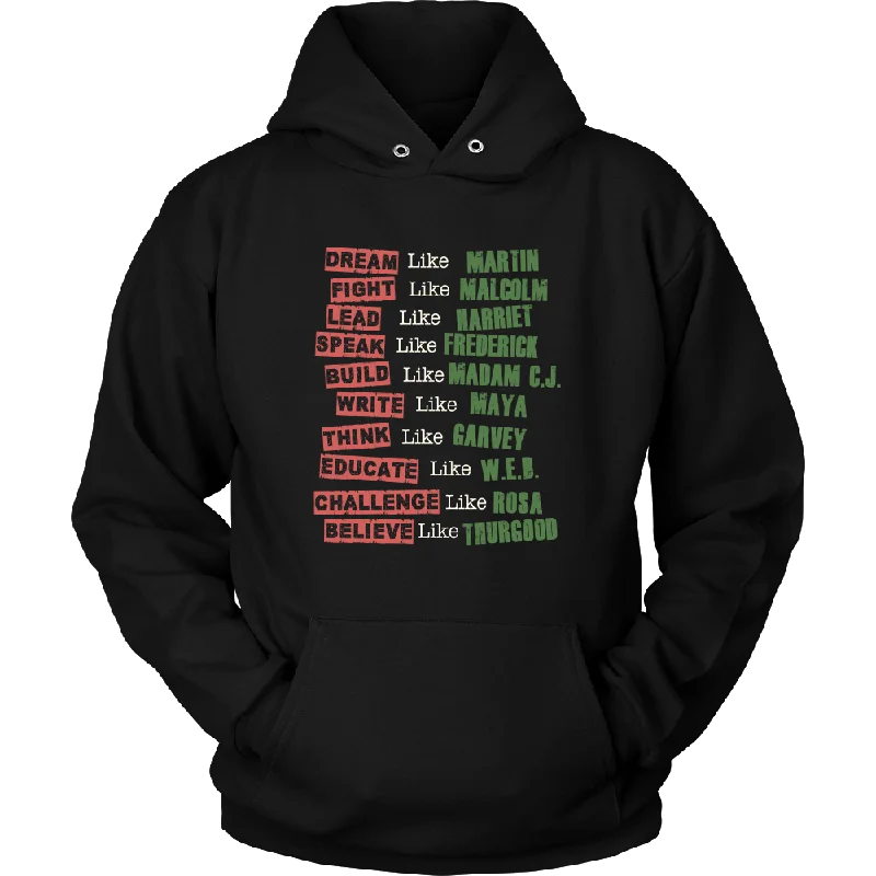 Women's Hooded Sweatshirts with Loose WaistFight Like Melanin Icons Hoodie