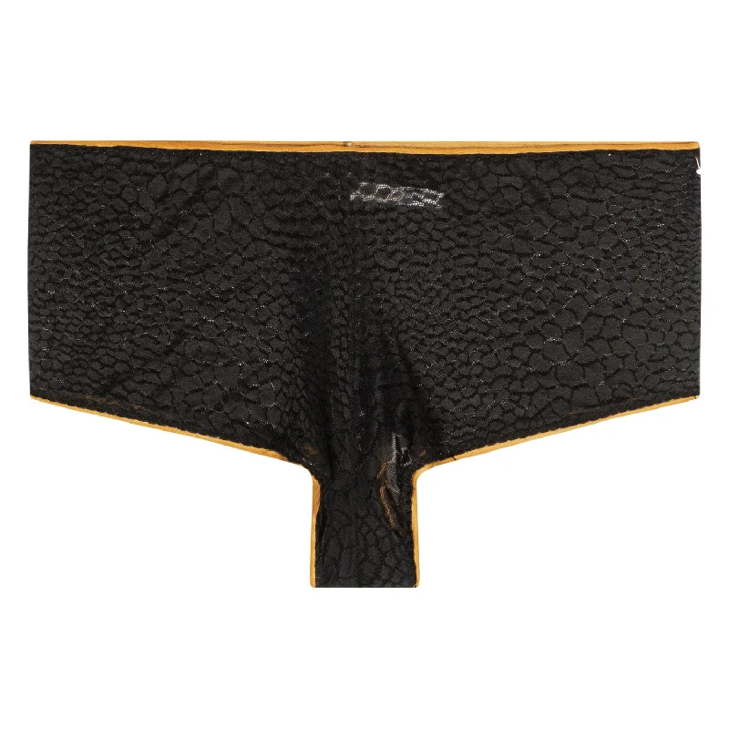 seamless panties with a concealed waistband and moisture-wicking finish for all-day wearHipster - Leopard Lace - BLACK