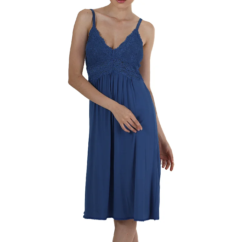 women's short sleeve pajama setsBliss Knit Nightgown - Cadet Blue