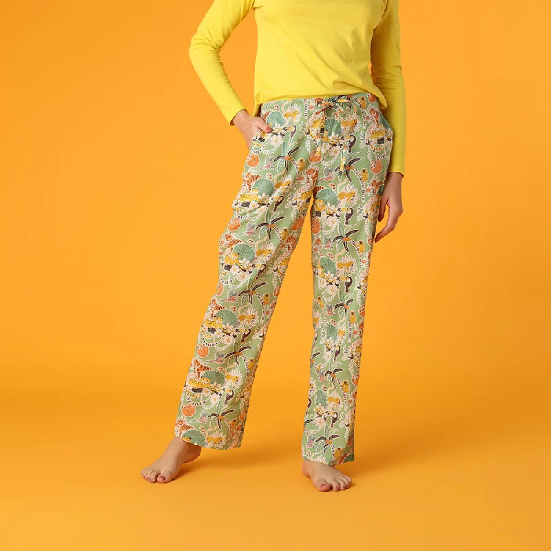 women's pajamas for a cozy night inTropical Jungle Pant in a bag