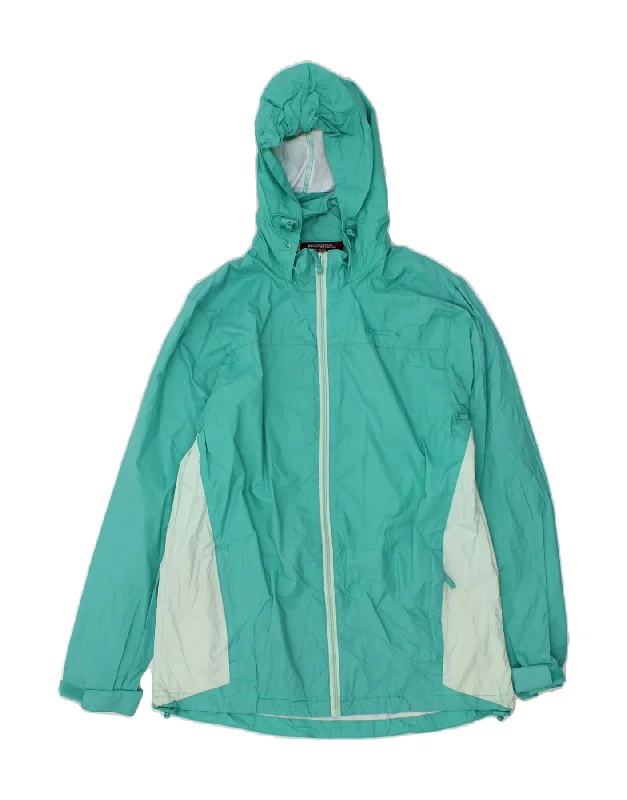 Women's Denim CoatsMOUNTAIN WAREHOUSE Womens Rain Jacket UK 12 Medium Turquoise Colourblock