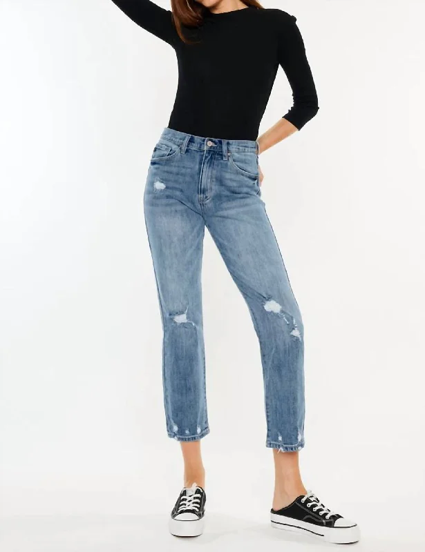 Women's Jodhpurs with Straight LegMissy High Rise Jeans In Medium Wash