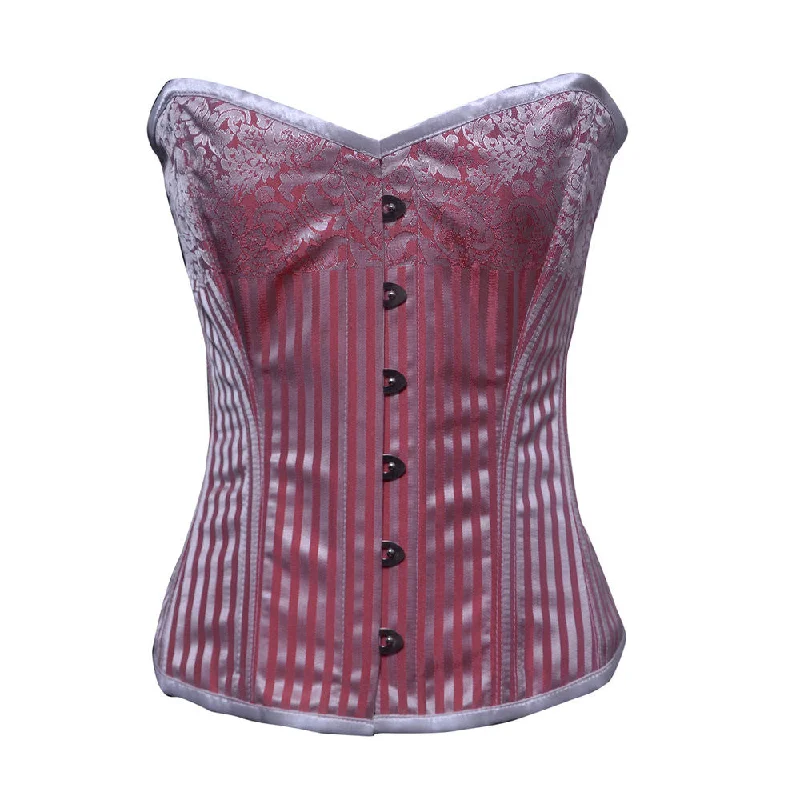 plus-size body shaper with lace trimELEGANT RED/ SILVER STRIPE BRO