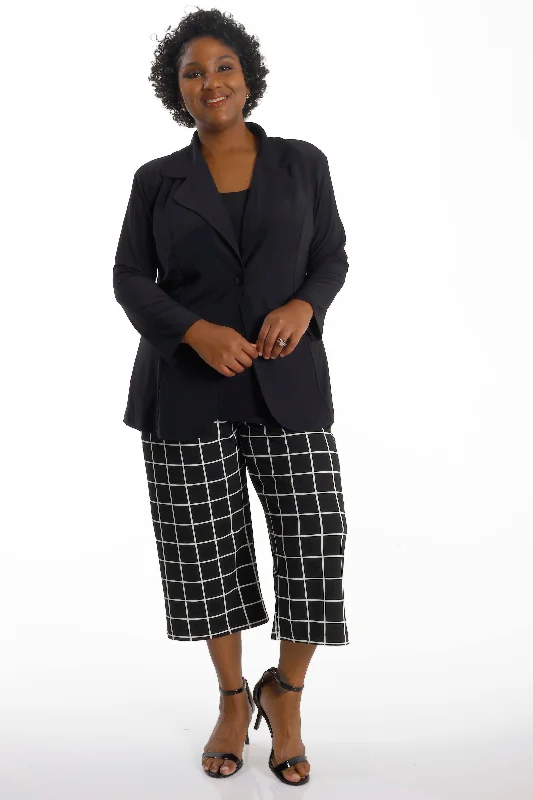 Women's Jodhpurs with DrawstringVikki Vi Jersey Window Pane Crop Pant