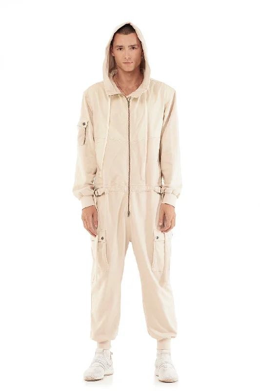 Women's Jumpsuits with Skinny LegHOODED JUMPSUIT IN FOG