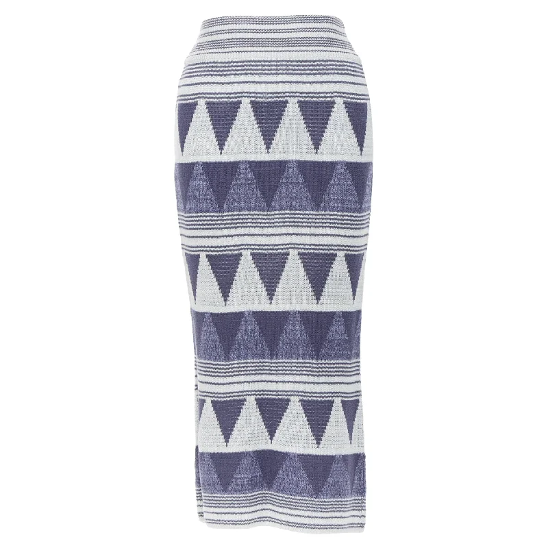 Women's Soft SkirtsIssey Miyake Vintage Ethnic Geometric Cotton Knit Midi Skirt