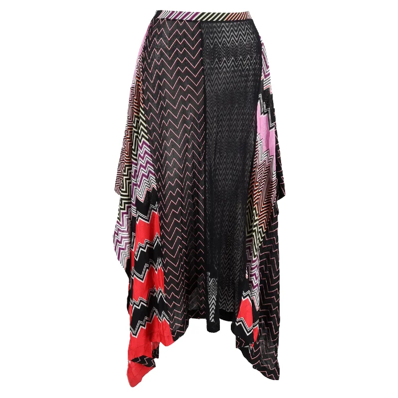 Women's Wrap SkirtsMissoni Crochet Knit Midi Skirt in Multicolor Silk