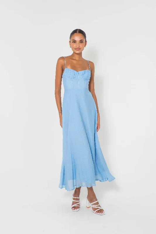 Women's Keyhole Collar DressesJessica Maxi Dress - Blue