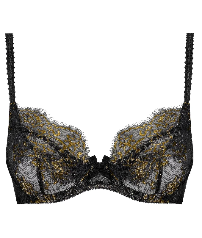 lace underwire bra for special occasionsIana - nevyztužená podprsenka - čená/zlatá