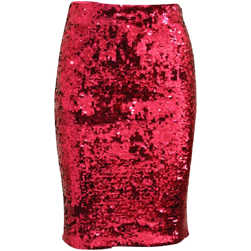 Women's Vintage SkirtsAlice & Olivia Ramos Sequin Pencil Skirt in Fuchsia Pink Polyester