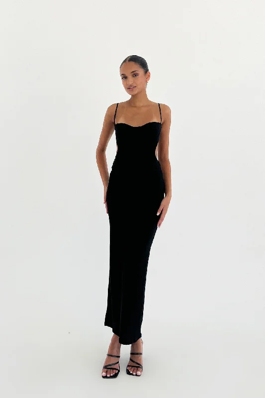 Women's V-Shaped Collar DressesAnnie Maxi Dress - Black