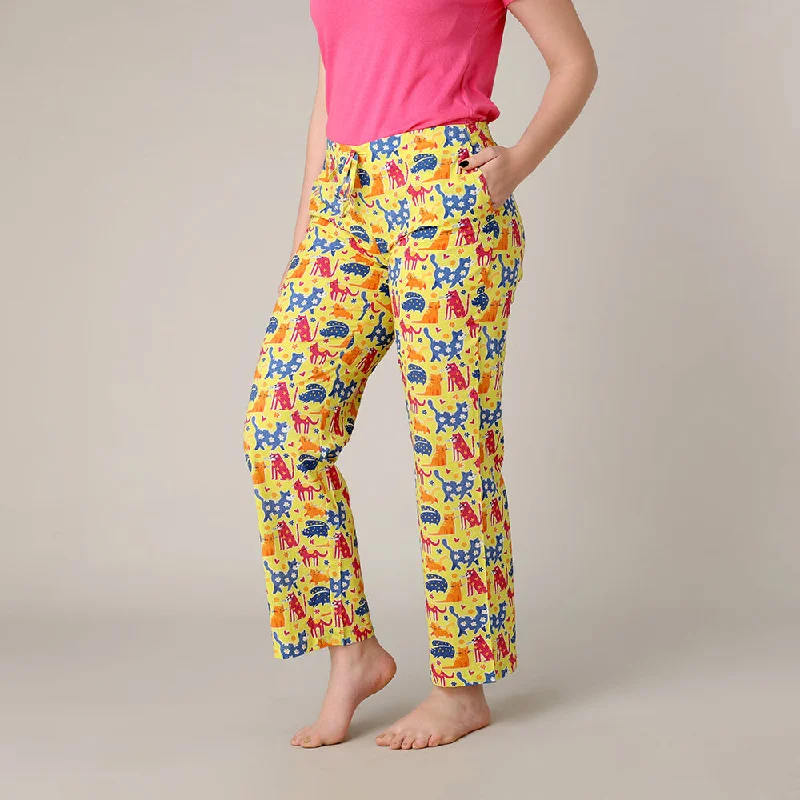 women's pajamas featuring animal printsCat Lovers Pant in a bag