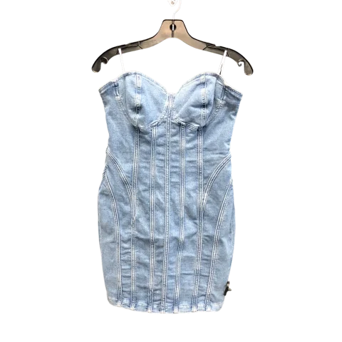 Women's V-Neck DressesBlue Denim Dress Casual Short Guess, Size M