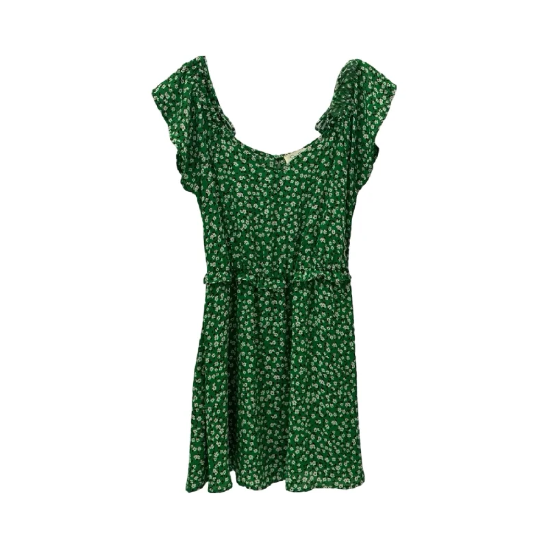 Women's Lapel Collar DressesGreen Dress Casual Short Jessica Simpson, Size S