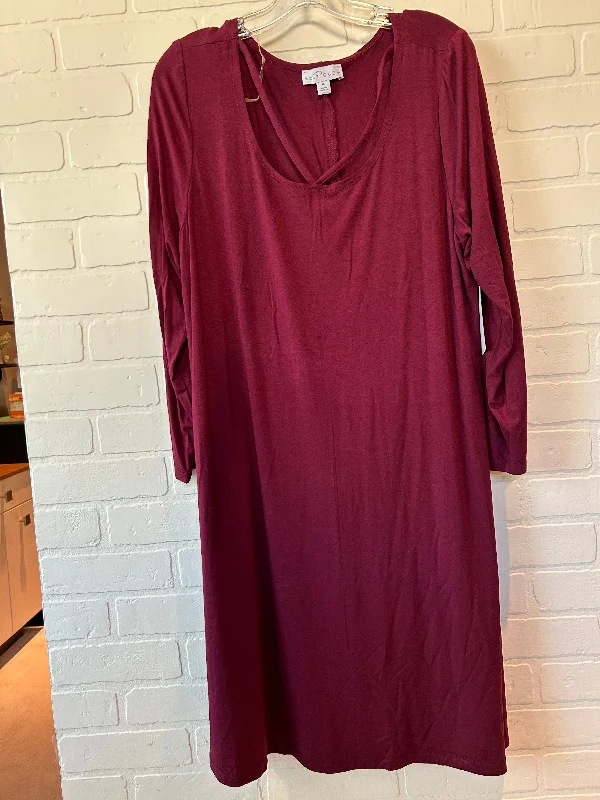 Women's Keyhole-Neck DressesRed Dress Casual Short Boutique +, Size 1x