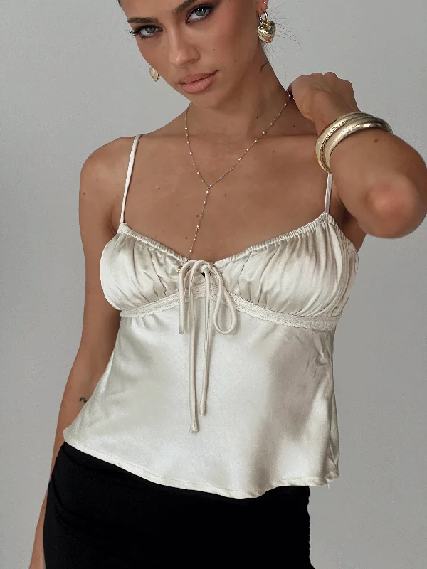 Women's Patterned BlouseChamber Of Love Cami Top Cream