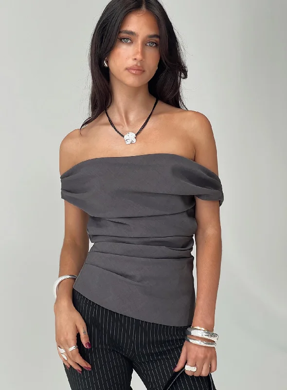 Women's Blouse with CollarHorizons Top Grey