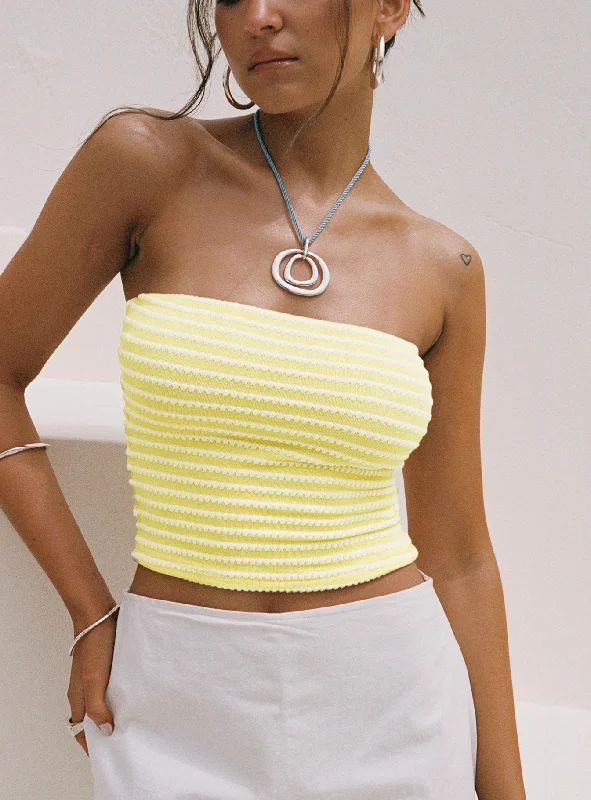 Women's Blouse with Keyhole NeckMillert Tube Top Yellow