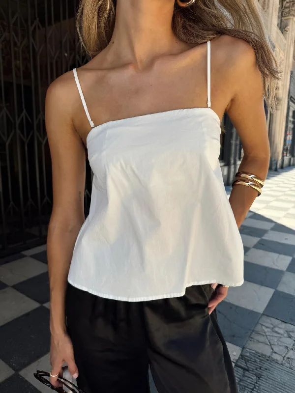 Women's Sleeveless BlouseTrapeze Strapless Top White