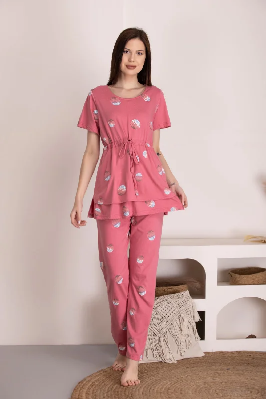 women's pajamas for movie nightsPrinted  Night suit