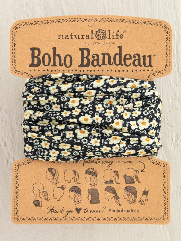 women's pajamas for cozy bedtime routinesFull Boho Bandeau® Headband - Black And Cream Floral