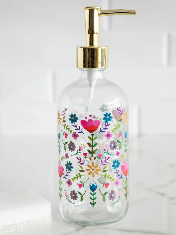 women's cotton pajama setsGlass Soap Dispenser - Floral Border