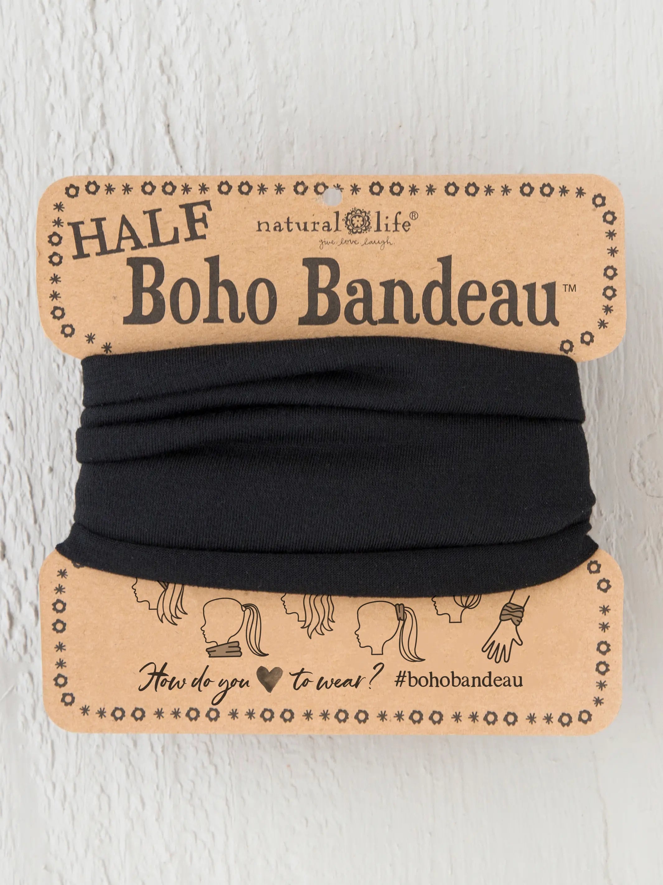 women's pajamas with a perfect blend of style and comfortHalf Boho Bandeau® Headband - Black