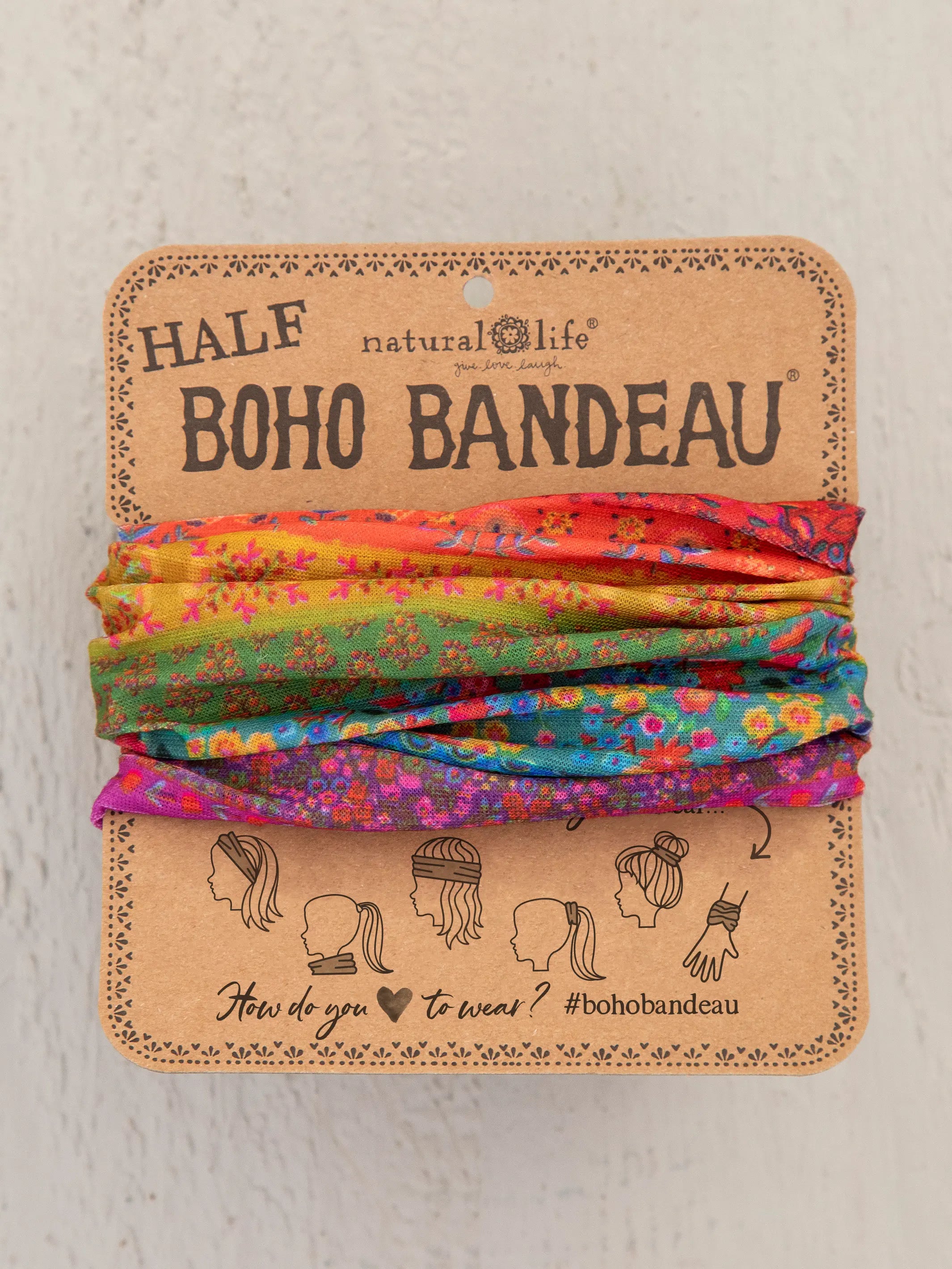 women's pajamas with a whimsical charmHalf Boho Bandeau® Headband - Rainbow Border