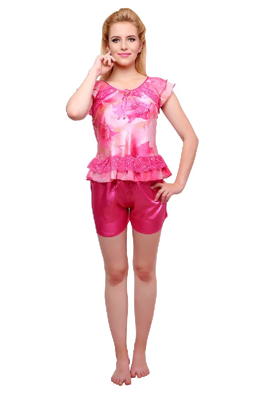 women's pajamas with a modern twistPink Top & Shorts